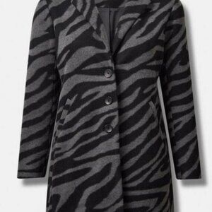 Torrid Tiger Stripe Jacquard Blazer Coat Size 1X Animal Print